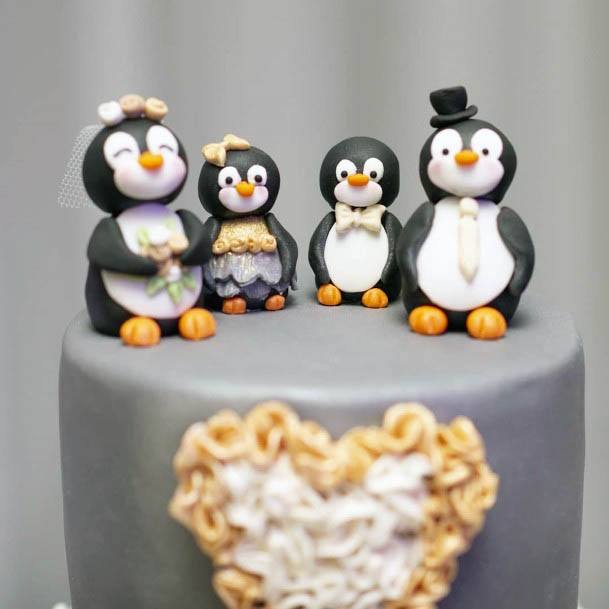 Adorable Penguin Wedding Cack Topper Cute Ideas