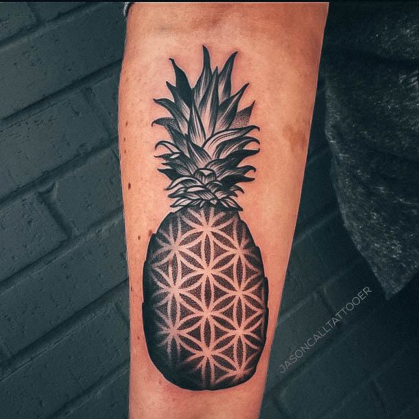 Adorable Pineapple Tattoo Designs For Women