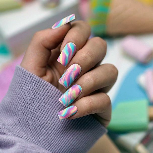 Adorable Pink And Blue Nail Designs For Women