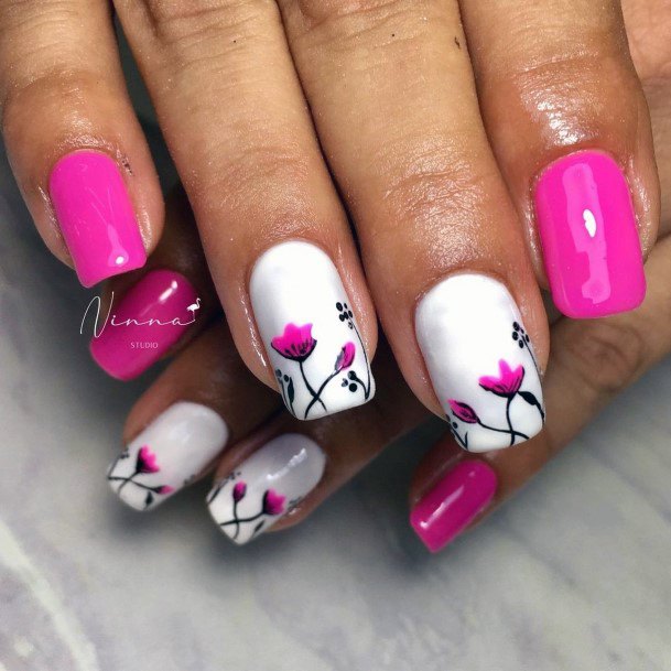 Adorable Pink Dress Nail Designs For Women