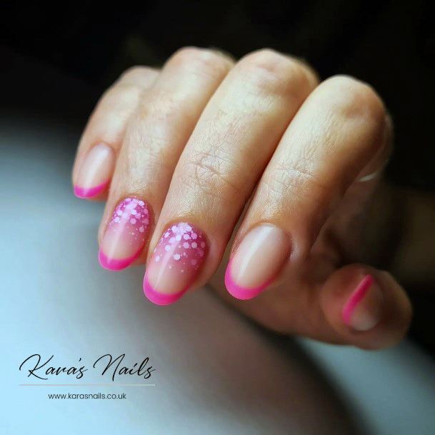 Adorable Pink Ombre With Glitter Nail Designs For Women