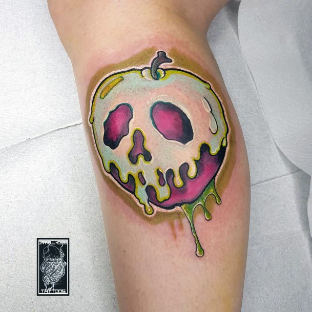 Apple tattoo located on the inner forearm illustrative