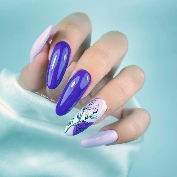 Adorable Purple Dress Nail Designs For Women