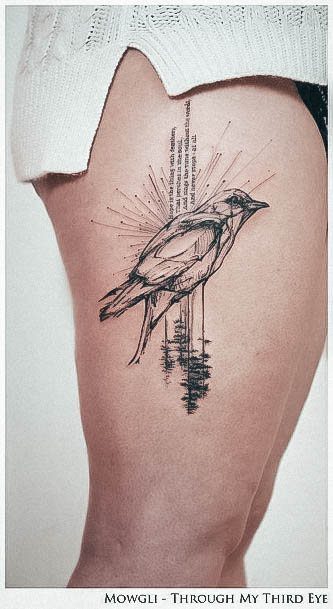 Adorable Quote Tattoo Designs For Women Thigh