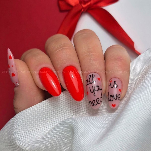 Adorable Red And Black Nail Designs For Women