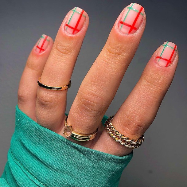 Adorable Red And Green Nail Designs For Women