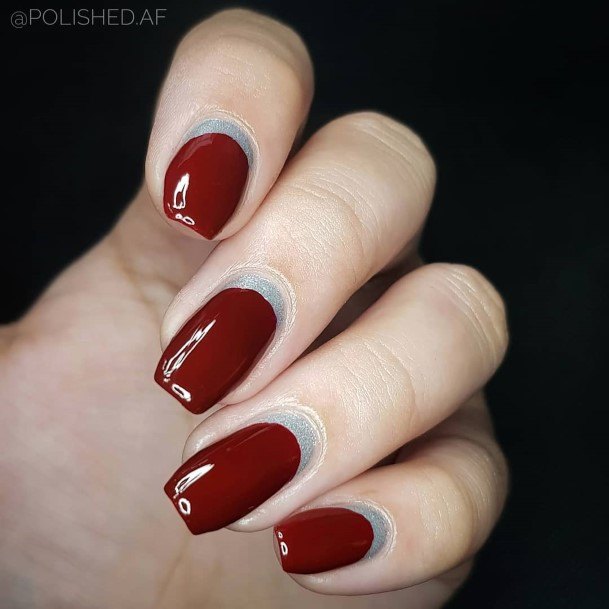 Adorable Red And Silver Nail Designs For Women