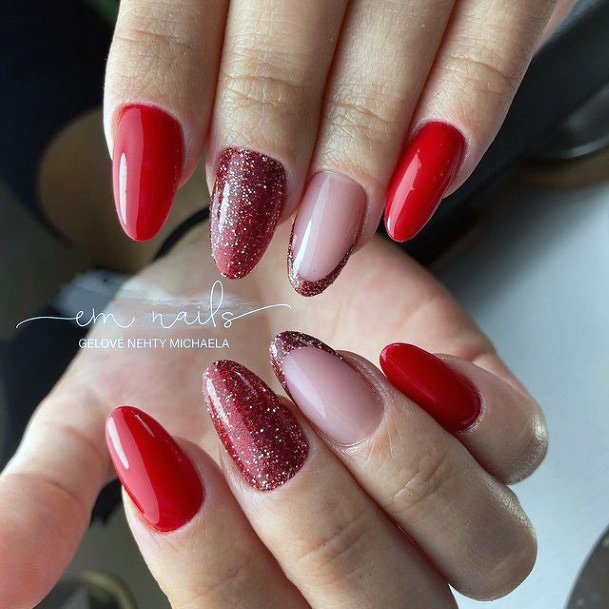 Adorable Red Dress Nail Designs For Women