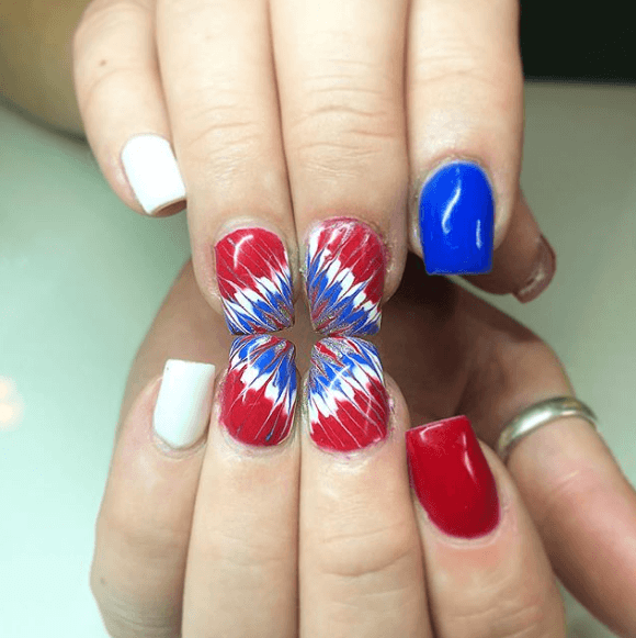 Adorable Red White And Blue Nail Designs For Women