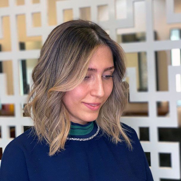 Adorable Rooted Shiny Brown Caramel Ombre Bob Womens Hairstyles