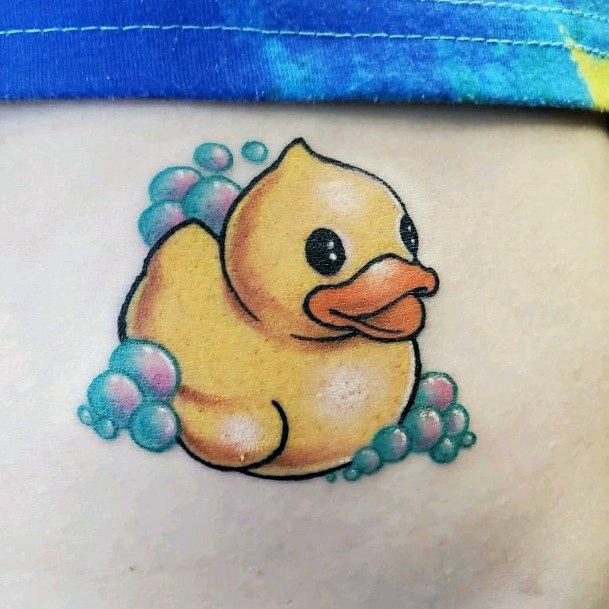 Adorable Rubber Duck Tattoo Designs For Women