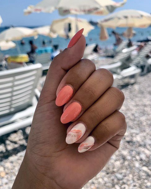 Adorable Salmon Nail Designs For Women