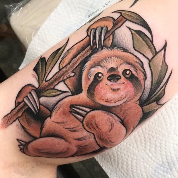 Adorable Sloth Tattoo Designs For Women