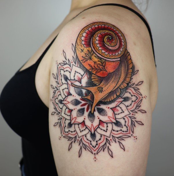 Adorable Snail Tattoo Designs For Women