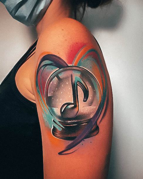 Adorable Snowglobe Tattoo Designs For Women