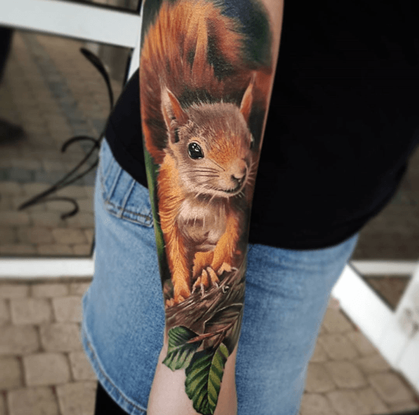 Adorable Squirrel Tattoo Designs For Women