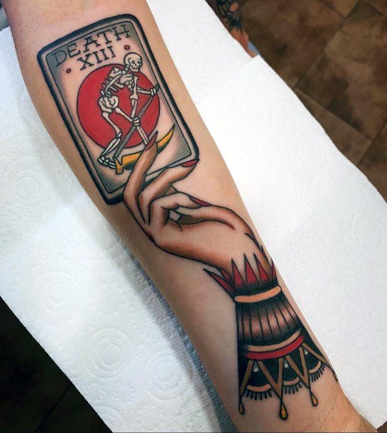 Adorable Tarot Card Tattoo Designs For Women