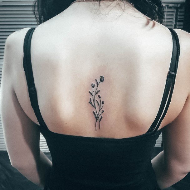 Adorable Tattoo Inspiration Daisy For Women Spine Tiny