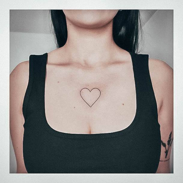 Adorable Tattoo Inspiration For Women Heart Chest