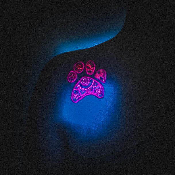 Adorable Tattoo Inspiration Glow In The Dark For Women Dog Paw Print Shoulder0back