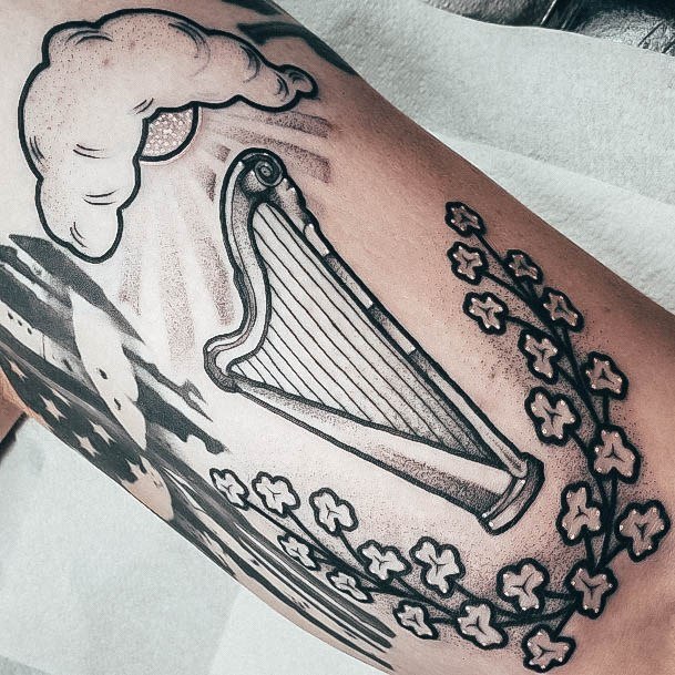 Adorable Tattoo Inspiration Harp For Women