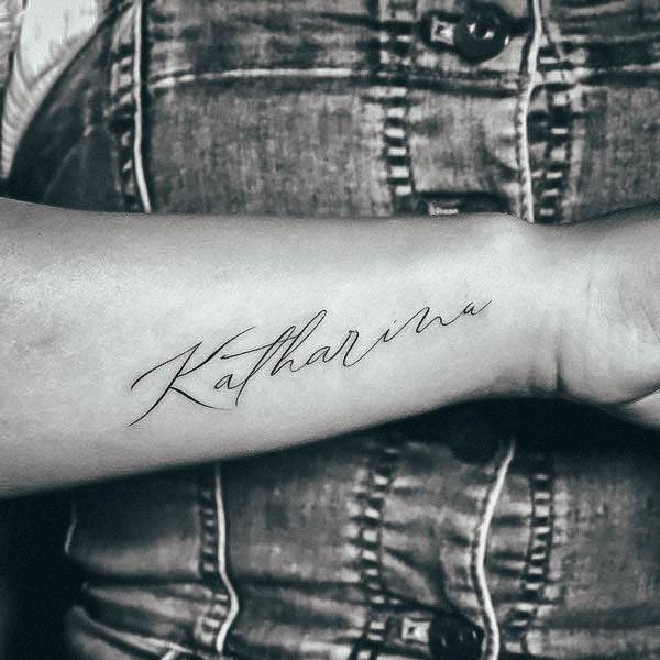 Top 100 Best Name Tattoos For Women - Tribute Word Design Ideas