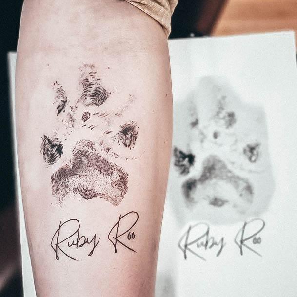 Adorable Tattoo Inspiration Paw Print For Women Dog