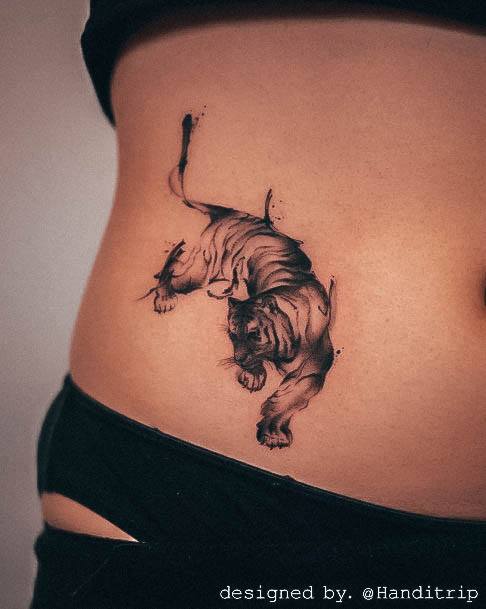Adorable Tattoo Inspiration Rib For Women Watercolor Tiger