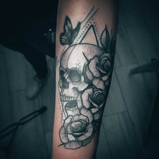 Adorable Tattoo Inspiration Skull And Rose For Women