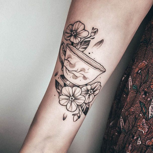 Adorable Tea Tattoo Designs For Women