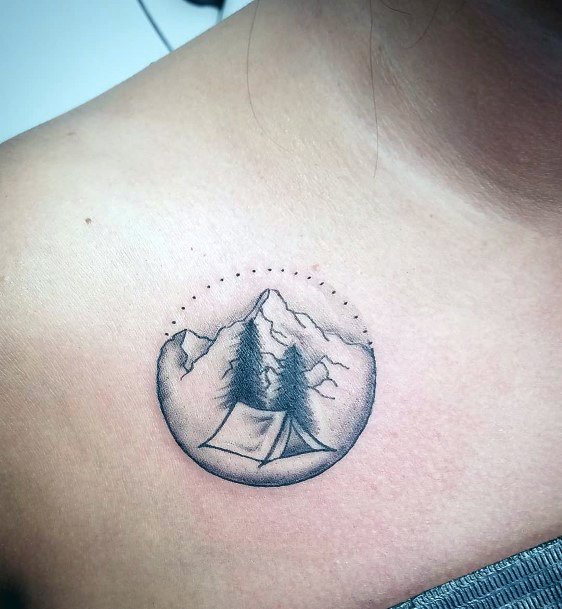 Adorable Tent Tattoo Designs For Women