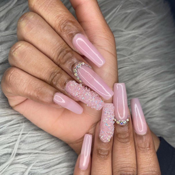 Adorable Translucent Pink Nail Designs For Women