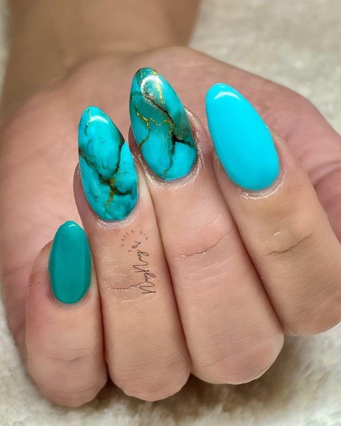 Adorable Turquoise Ombre Nail Designs For Women