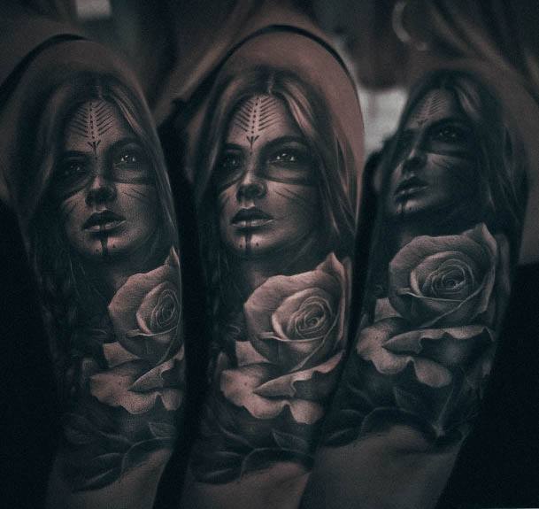 Adorable Viking Tattoo Designs For Women Half Sleeve