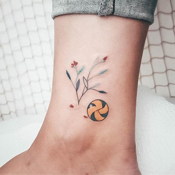 Adorable Volleyball Tattoo Designs For Women