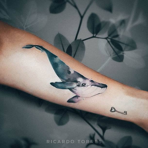 cute whale tattoo