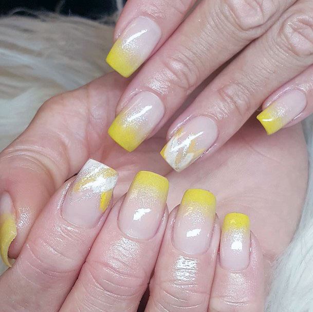 Adorable White And Yellow French Tip Nail Inspiration For Women