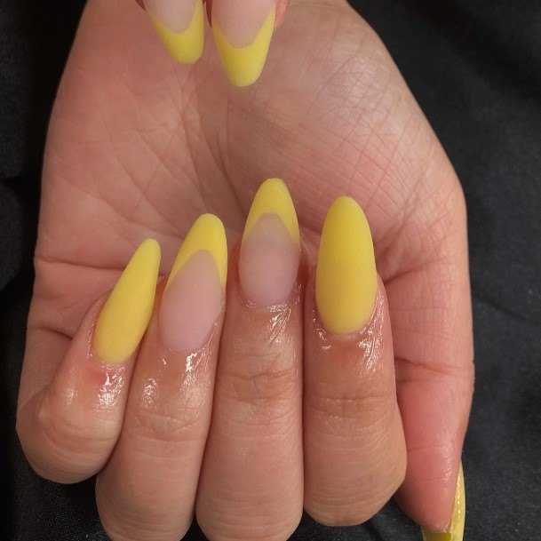 Adorable Yellow French Tip Nail Designs For Women