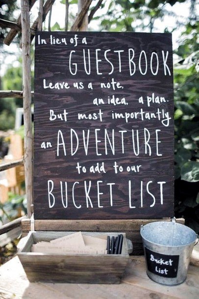 Adventure Recommendation Bucket List Wedding Guest Book Ideas