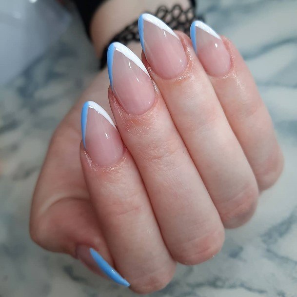 Aesthetic Almond French Nail On Woman