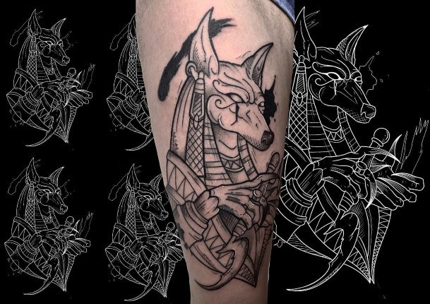 Aesthetic Anubis Tattoo On Woman