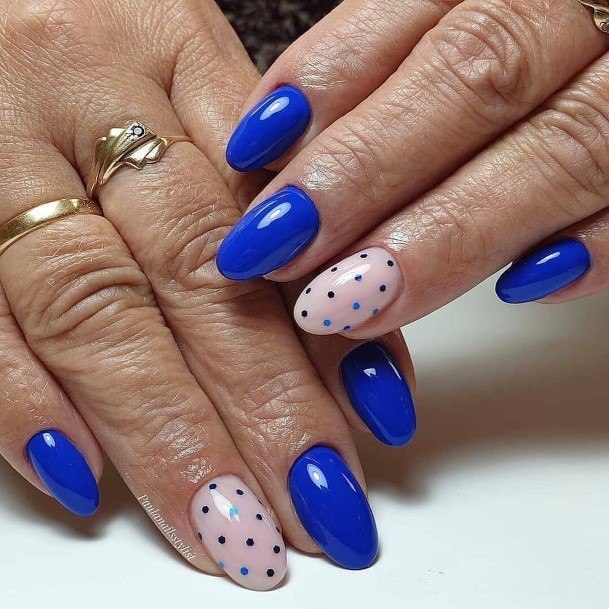 Aesthetic Blue Summer Nail On Woman