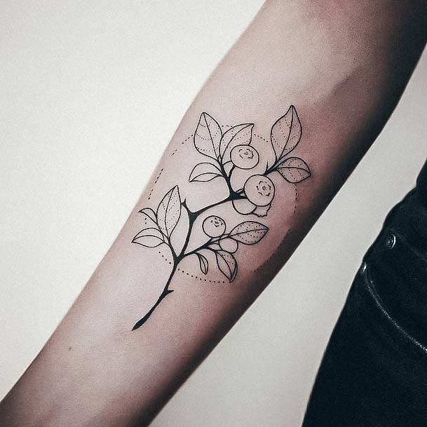 Aesthetic Blueberry Tattoo On Woman