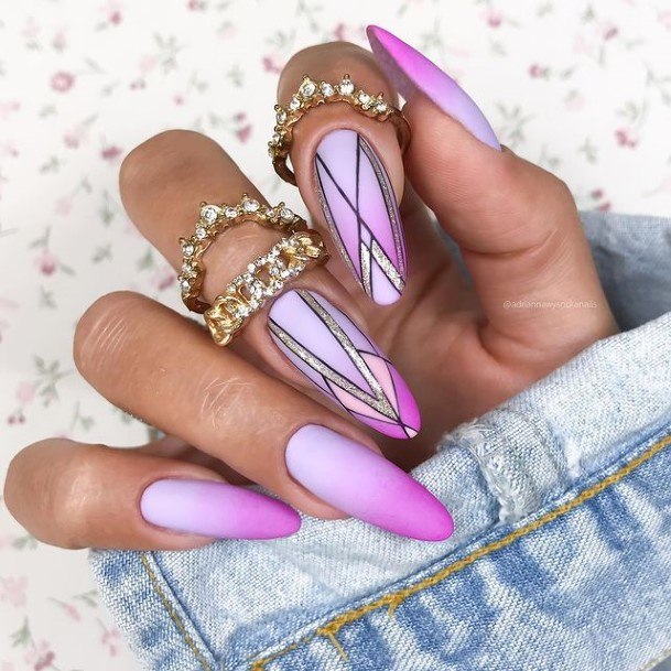 Aesthetic Bright Ombre Nail On Woman