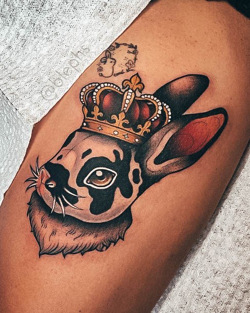 Aesthetic Bunny Rabbit Tattoo On Woman