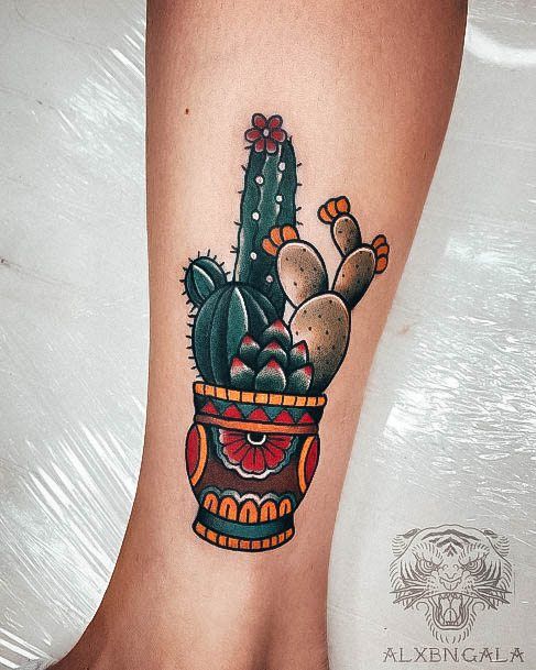 Aesthetic Cactus Tattoo On Woman