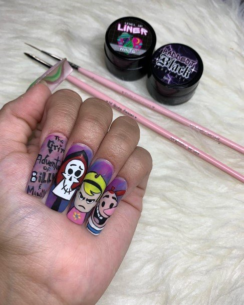 Aesthetic Cartoon Nail On Woman