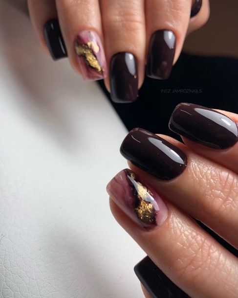 Aesthetic Chocolate Nail On Woman