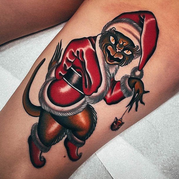 Aesthetic Christmas Tattoo On Woman