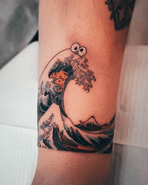 Aesthetic Cookie Monster Tattoo On Woman